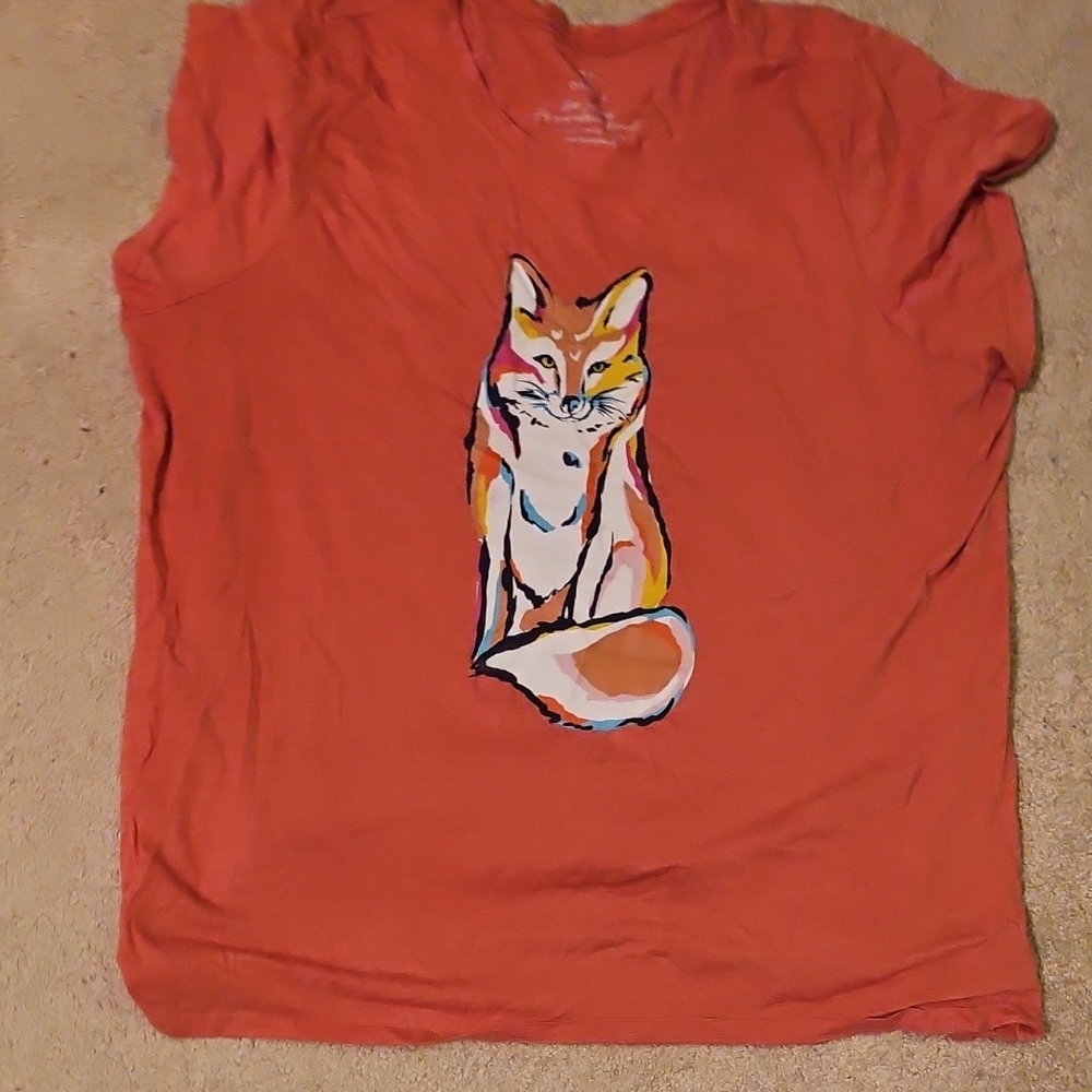 Orange Fox Graphic T-Shirt
